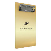 Personalisierte elegante Imitat Gold Modern Monogr Mini Klemmbrett (Schrägansicht)