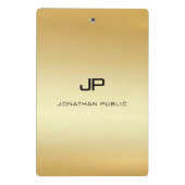 Personalisierte elegante Imitat Gold Modern Monogr Mini Klemmbrett (Rückseite)