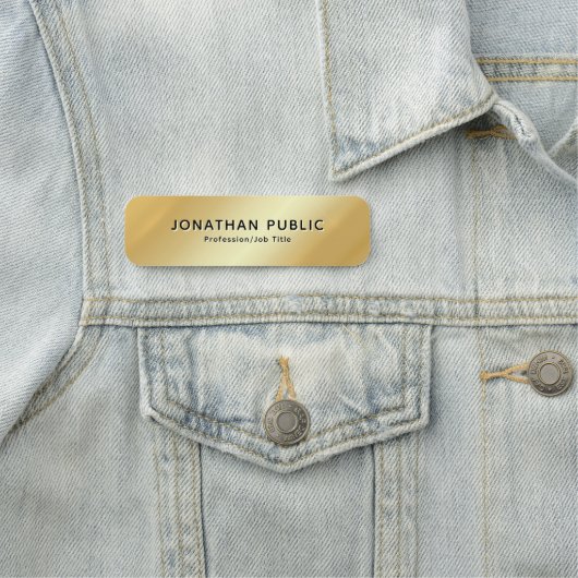 Personalisierte elegante Imitate Gold Metallic Aus Namensschild (Beispiel)