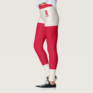 Personalisierte Elegante Kirschrote Massive Elfenb Leggings