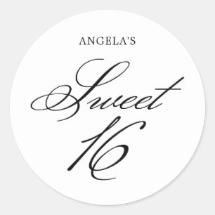 Personalisierte elegante klassische Kalligrafie Sw Runder Aufkleber