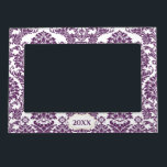 Personalisierte elegante Lila Damaskus-Rahmen Magnetrahmen<br><div class="desc">Personalisierte elegante Lila Damaskus-Rahmen</div>