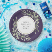 Personalisierte Elegante Lila Goldene Feier Pappteller (Party)