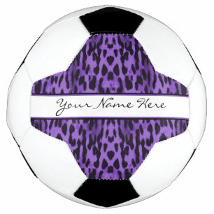 Personalisierte elegante Lila Leopardendrucke Fußball