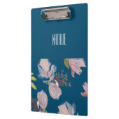 Personalisierte elegante Marineblau und Rosa Klemmbrett (Links)
