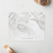 Personalisierte, elegante Marmormuster-Flachbildsc Mitteilungskarte (Vorderseite/Rückseite Beispiel)
