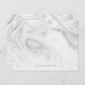 Personalisierte, elegante Marmormuster-Flachbildsc Mitteilungskarte (Vorne/Hinten)