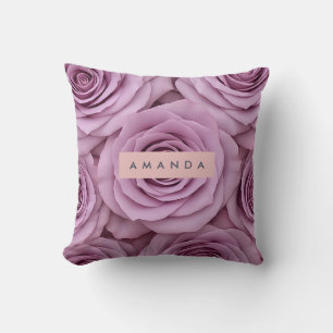 Personalisierte elegante Mauve-Rosenblüte Kissen