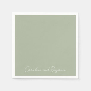 Personalisierte elegante minimalistische Hochzeit Serviette