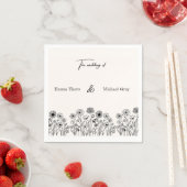 Personalisierte Elegante Minimalistische Hochzeits Serviette (Beispiel)