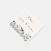 Personalisierte Elegante Minimalistische Hochzeits Serviette (Ecke)