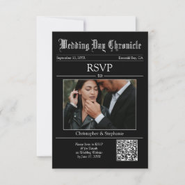Personalisierte elegante Minimalistische QR Code Z RSVP Karte