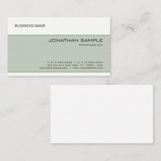 Personalisierte Elegante Moderne Minimalistische V Visitenkarte (Vorne/Hinten)