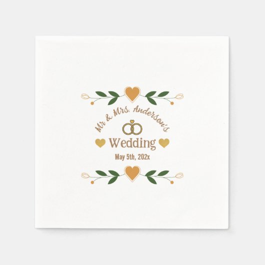 Personalisierte Elegante Moderne White Wedding Par Serviette (Vorderseite)