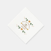 Personalisierte Elegante Moderne White Wedding Par Serviette (Ecke)