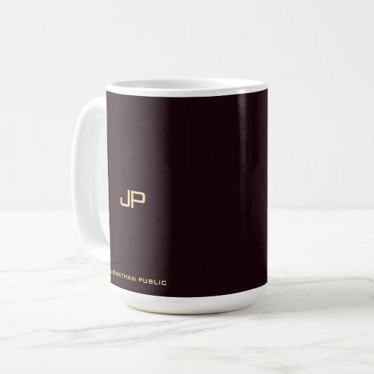 Personalisierte, elegante Monogramm-Classic-Vorlag Kaffeetasse (Vorderseite Links)