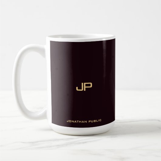 Personalisierte, elegante Monogramm-Classic-Vorlag Kaffeetasse (Links)