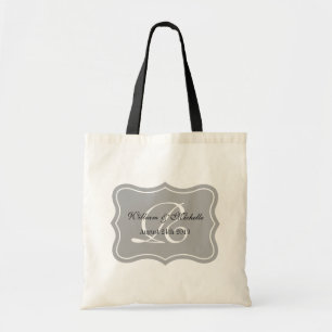 Personalisierte elegante Monogramm-Hochzeitslogo-T Tragetasche