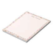 Personalisierte elegante Monogramm hübsche Blumeng Notizblock (Rotiert)