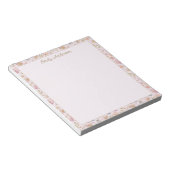 Personalisierte elegante Monogramm hübsche Blumeng Notizblock (angewinkelt)