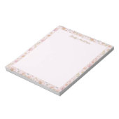Personalisierte elegante Monogramm hübsche Blumeng Notizblock (Rotiert)