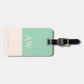 Personalisierte, elegante Monogramm Minze Gepäckanhänger (Vorderseite horizontal)