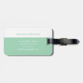 Personalisierte, elegante Monogramm Minze Gepäckanhänger (Rückseite horizontal)
