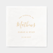 Personalisierte Elegante Nachname Hochzeit Servietten Mit Folie (Vorderseite)