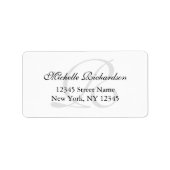 Personalisierte, elegante Name-Monogramm-Adresseti Adressaufkleber (Vorne)