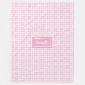 Personalisierte elegante Plaid-Decke in Hellrosa K Fleecedecke (Vorderseite)