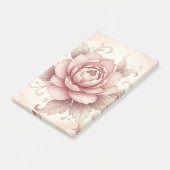 Personalisierte elegante rosa florale Post-it®-Not Post-it Klebezettel (angewinkelt)
