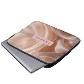 Personalisierte elegante rosa Seidentextur Laptopschutzhülle (Vorne Knopf)