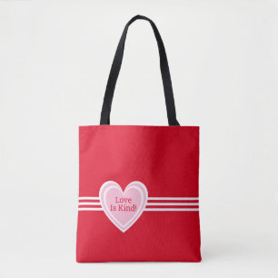 Personalisierte Elegante Rosa Weiße Liebe Herz Rot Tasche