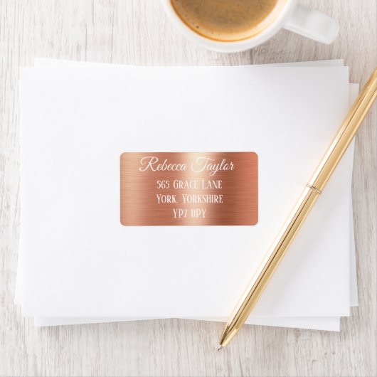 Personalisierte elegante Rose Gold Foil Adresse Adressaufkleber (Insitu)
