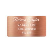 Personalisierte elegante Rose Gold Foil Adresse Adressaufkleber (Vorne)