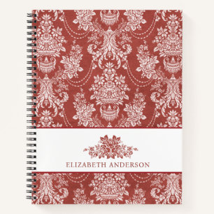 Personalisierte elegante rote Vintage-Französische Notizblock