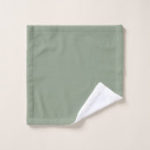 Personalisierte elegante Sage Green Monogram & Nam Badhandtuch Set (Waschlappen)