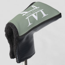 Personalisierte elegante Sage Green Monogram & Nam