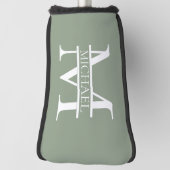 Personalisierte elegante Sage Green Monogram & Nam Golf Headcover (Rotieren 90)