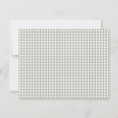 Personalisierte elegante salbeigrüne Gingham-Schle Dankeskarte (Rückseite)