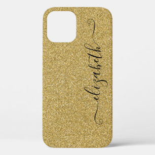Personalisierte elegante Schrift Gold Glitter Case-Mate iPhone Hülle