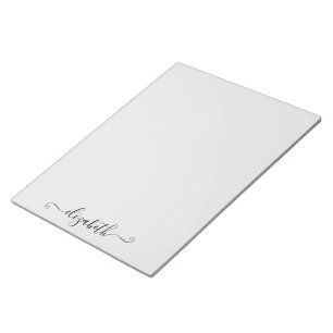 Personalisierte elegante Schrift hellgrau Notizblock