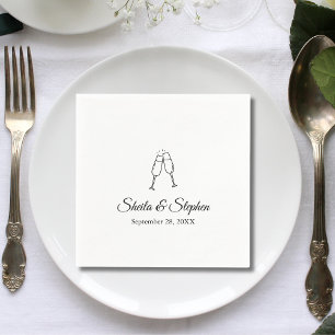 Personalisierte elegante Schrift Hochzeits-Cocktai Serviette