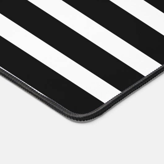 Personalisierte, elegante Schwarz-Weiß-Streifen Schreibtischunterlage (Ecke)