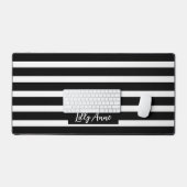 Personalisierte, elegante Schwarz-Weiß-Streifen Schreibtischunterlage (Tastatur & Maus)