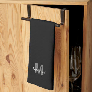 Personalisierte Elegante Schwarze Chic Geschirrtuch