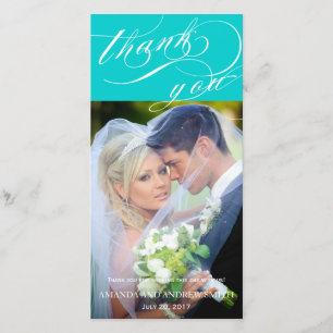 Personalisierte, elegante Script-Hochzeit Vielen D Dankeskarte
