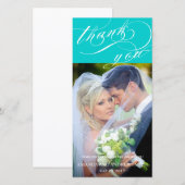 Personalisierte, elegante Script-Hochzeit Vielen D Dankeskarte (Vorne/Hinten)