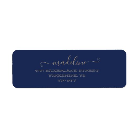 Personalisierte elegante Script-Navy-Name-Adresse (Vorne)