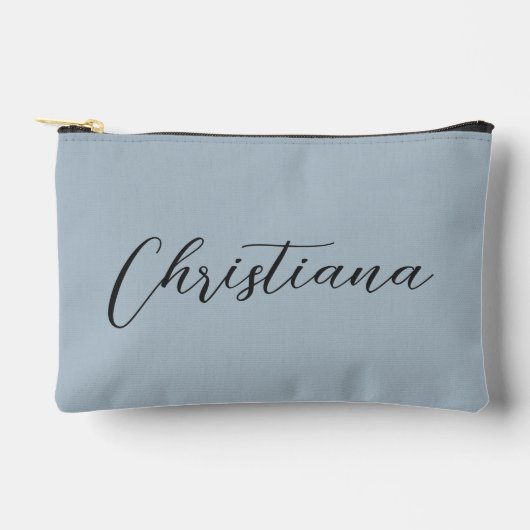 Personalisierte, elegante Script Typografie Pastel Zubehörtasche (Vorderseite)